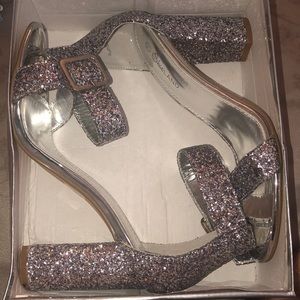 Silver sparkly heels